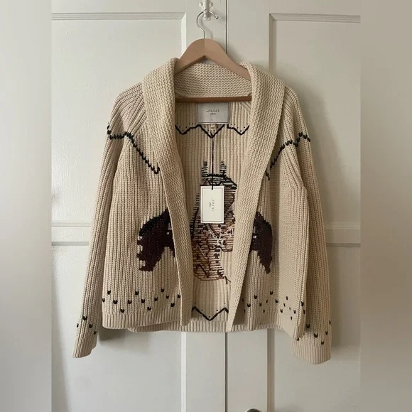 The Great. The Horse Lodge Cardigan in Cream • NWT - Picture 6 of 10